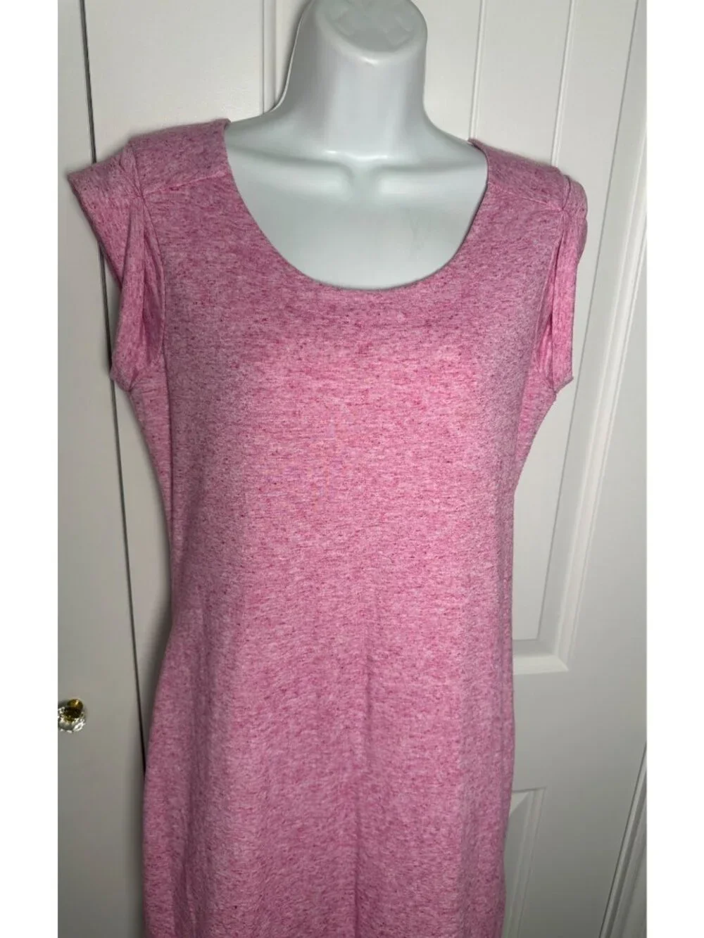 Athleta Charisma Dress Draped, Paradise Pink Heather, Keyhole Back, Size Small - Picture 3 of 6